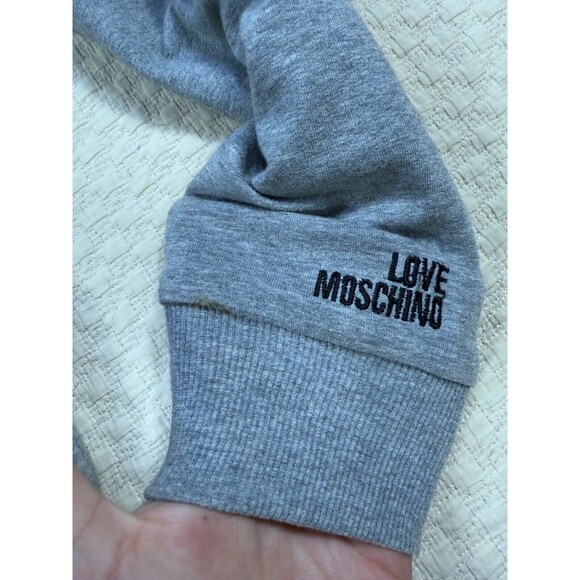 Love Moschino Sequined Jacket Full Zip with Hood | Gray | Womens Size 2 - Picture 13 of 16
